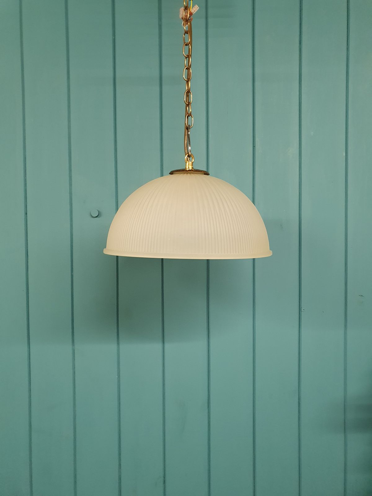 Early 20th Century Reeded Glass Shade 12"