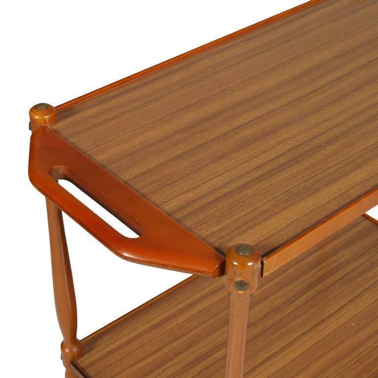 Mid Century Modern Bar Cart In Beech And Formica, Period 1950s photo furniture