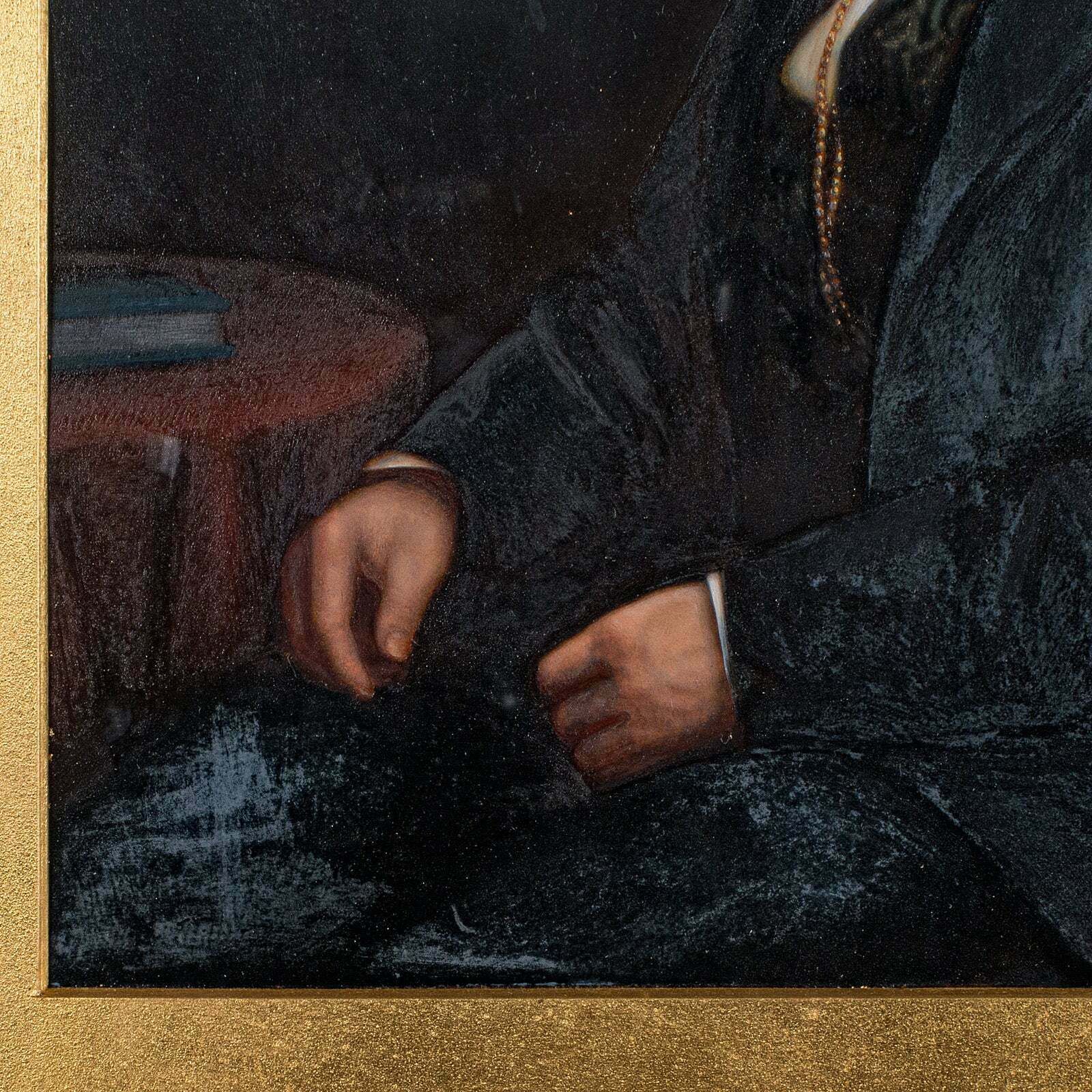 Antique Gentleman's Portrait, English School, Framed, Painting, Art, Edwardian photo vinterior