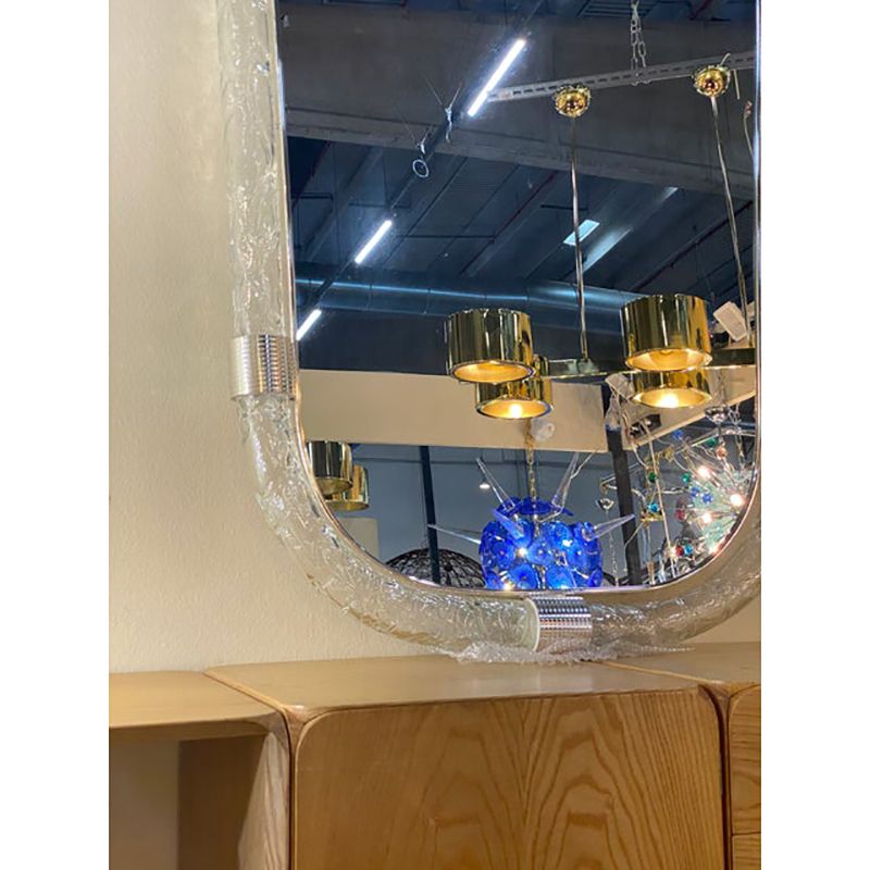 Italian "Torciglione" Murano Style Glass Wall Mirror By Simoeng photo vinterior