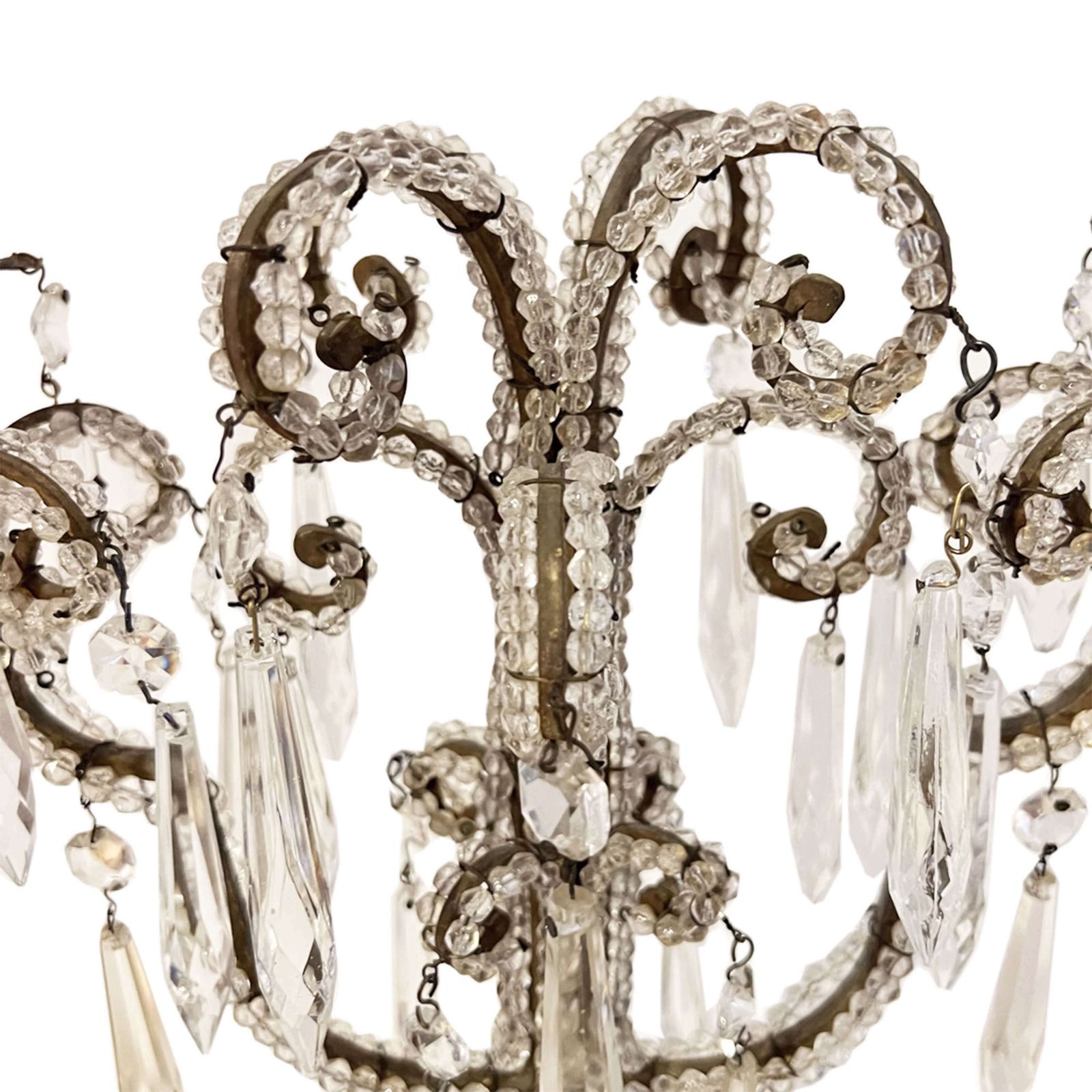 Pair Of 1920s Beaded Italian Candlesticks Converted To Lamps photo Home Decor