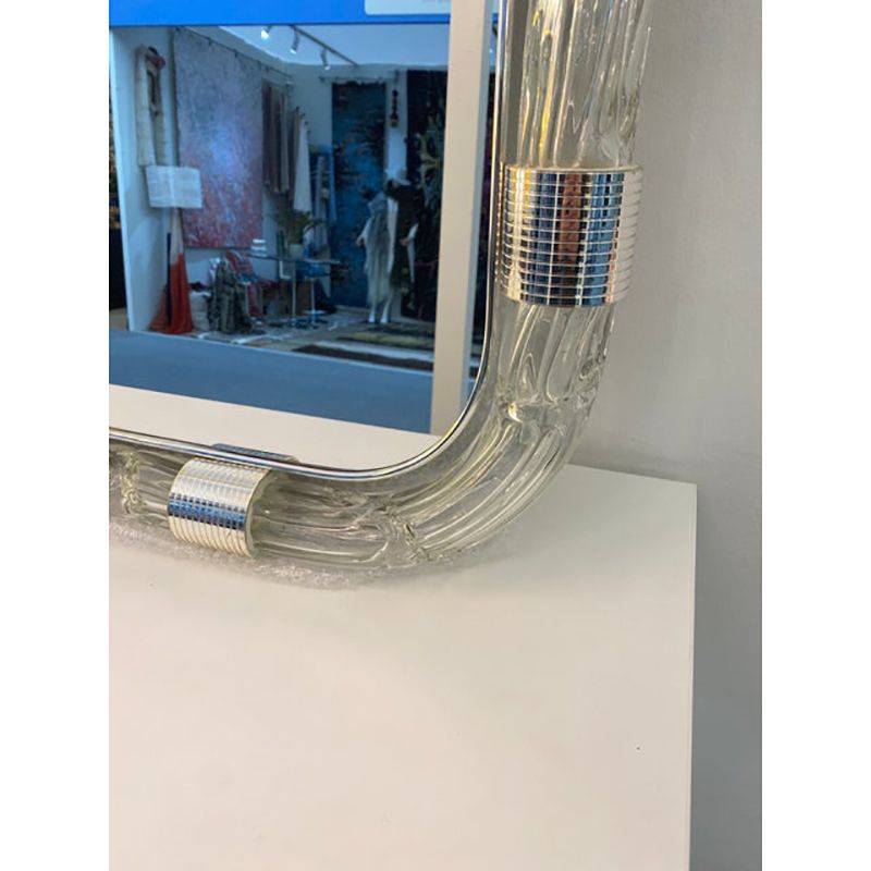 Italian "Torciglione" Murano Style Glass Wall Mirror By Simoeng photo furniture