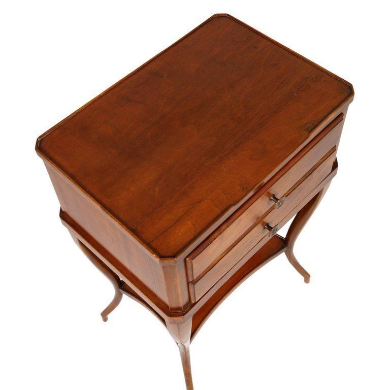 Early 20th Century French Louis XVI Table, Cabinet Nightstand In Walnut Polished photo furniture