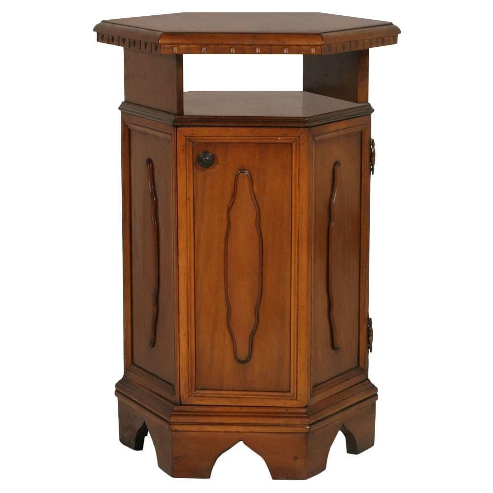 Midcentury Tuscany Renaissance Cabinet, Bedside Table, Walnut Polished To Wax