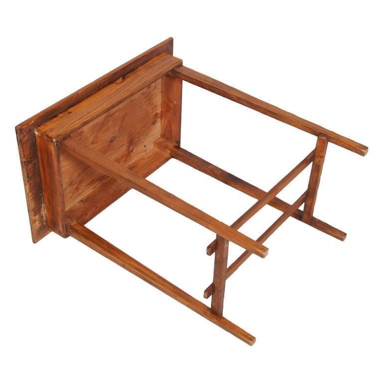 Early 20th Century Side Table In Solid Pine Restored Polished With Shellac photo for sale
