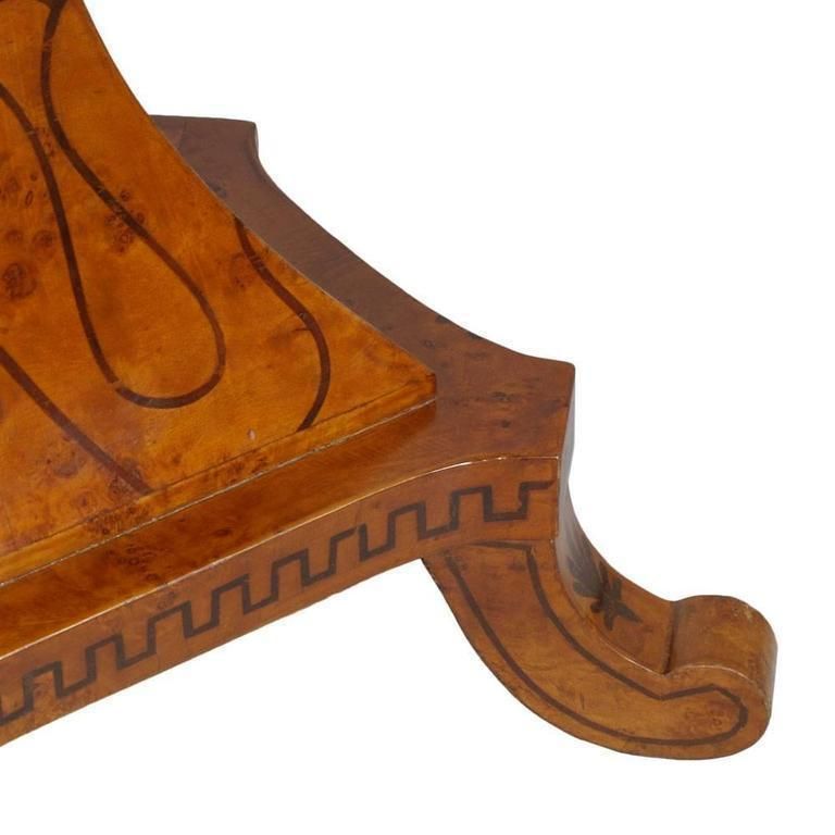 Mid 19th Century Swedish Biedermeier Inlaid Burl Elm Occasional Side Table photo 4352.4