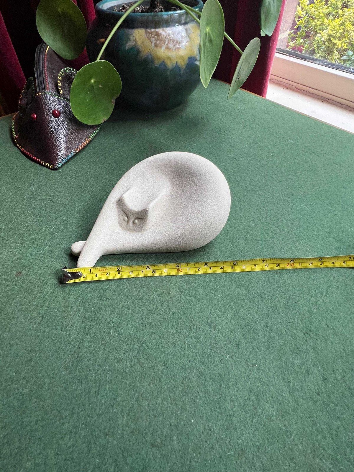 Stone Ware Relaxing Cat Figurine Lineasette Made In Italy Hand Made Stretching Kitten Ornament Modernist Cat Sculpture photo 84.0