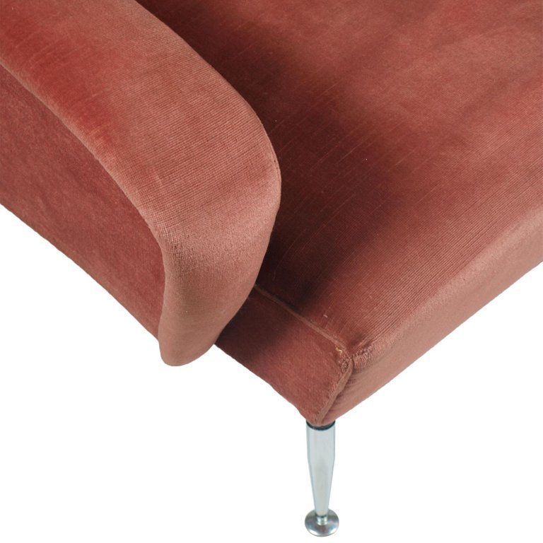 Italian Pair Of Mid Century Modern Lounge Chairs, Paolo Buffa Pink Coral Velvet photo Furniture
