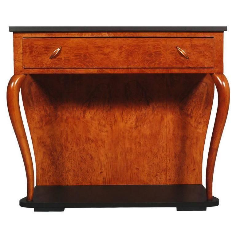 1920s Italian Console Art Deco By Gaetano Borsani Blond Walnut And Burl Walnut