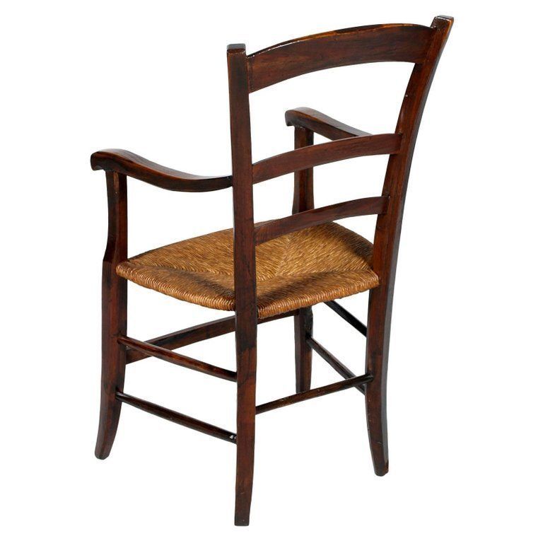 Italy 18th Century Country Rustic Armchair, Chestnut Wood Hand Cut And Restored photo for sale