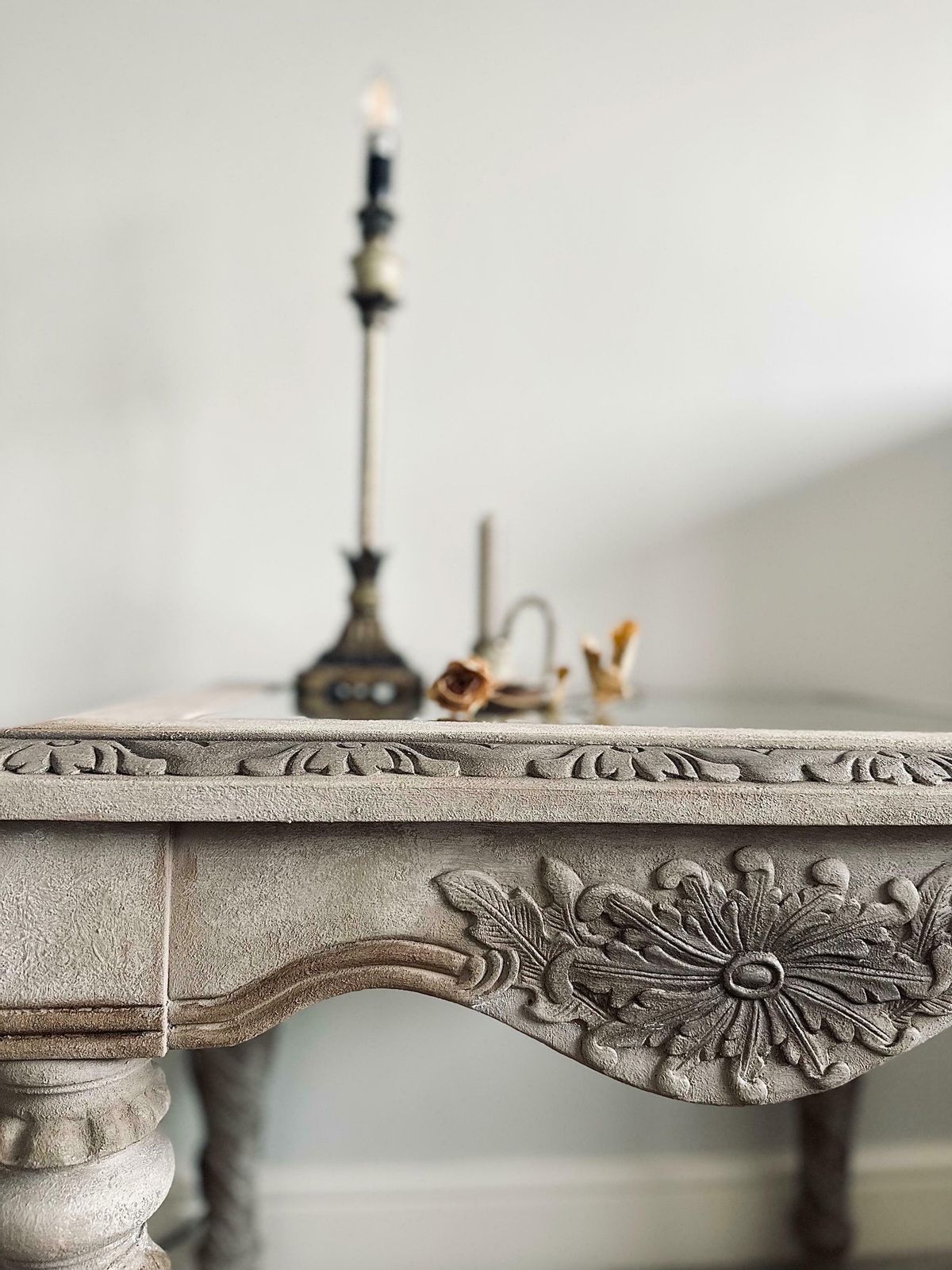 Victorian Glass Top Statement Table, Edwardian Table, Vintage Table, French Table, Rustic Table, Side Table, Carved Wood Table, Glass Table photo vinterior