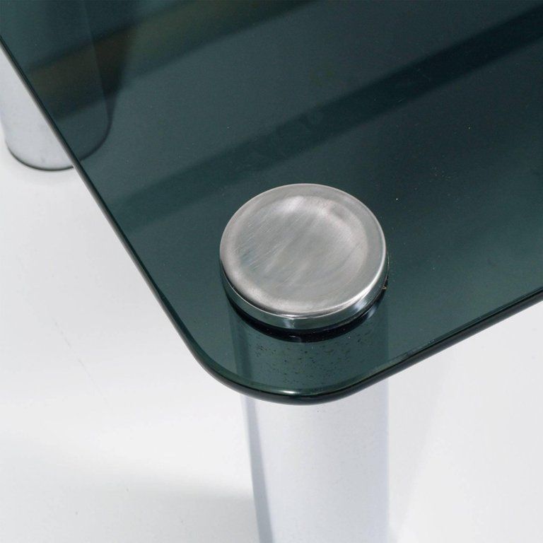 Coffee Centre Table By Marco Zanuso For Zanotta Chrome And Smoked Glass photo for sale
