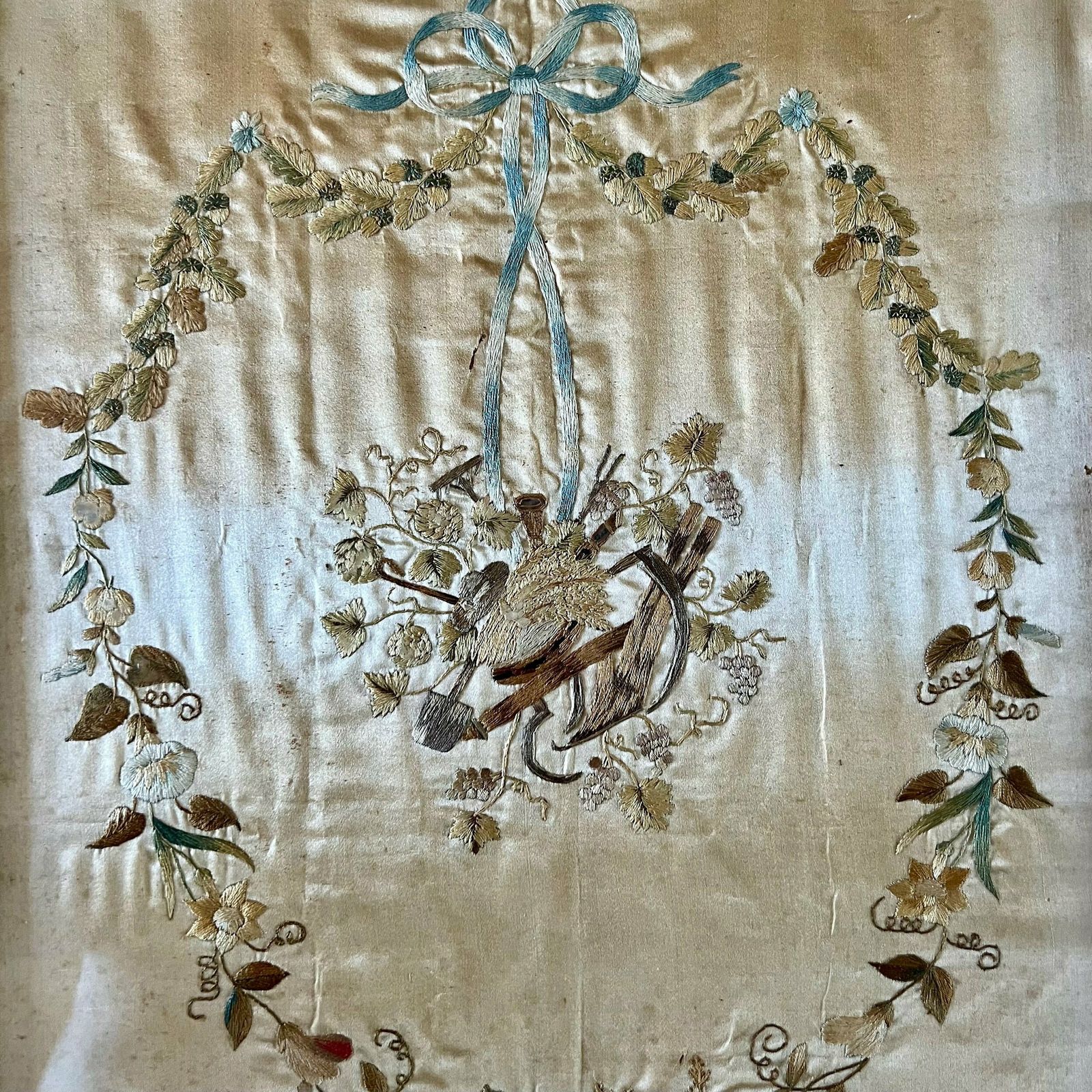 18th Century Silk Embroidery, 18th Century Or Earlier photo furniture