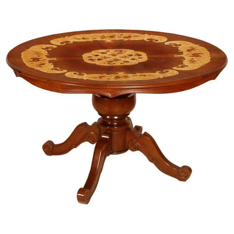 Italy Late 18th Early 20th Century Sorrento Inlaid Walnut Neaples Baroque Round Table