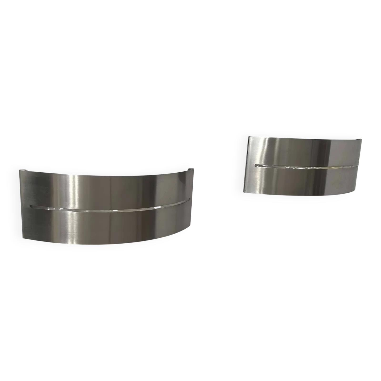 Pair Of Vintage Wall Lights, Brushed Metal, France 1980. photo furniture