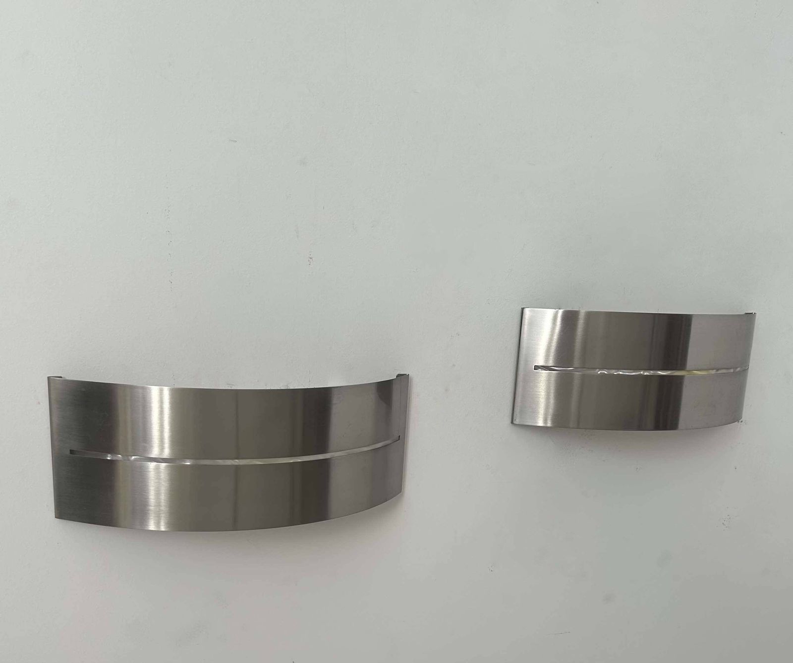 photo furniture Pair Of Vintage Wall Lights, Brushed Metal, France 1980.