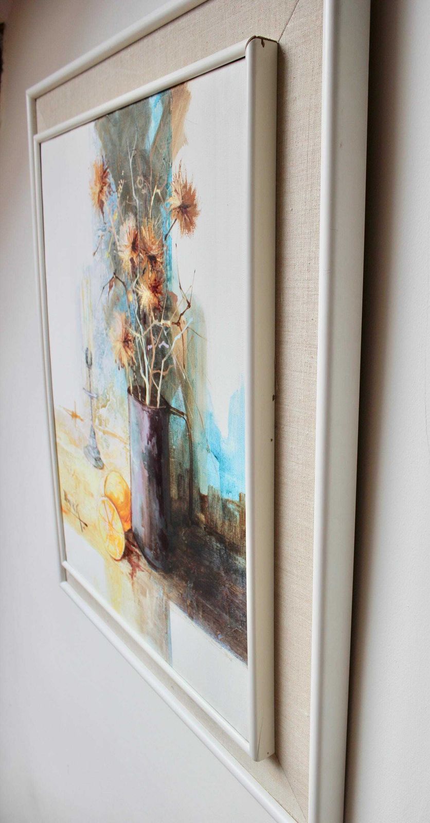photo for sale Large Mid Century Still Life Oil Painting By Wonink