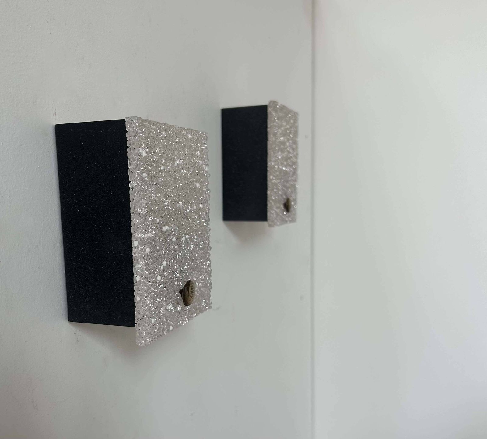 Pair Of Vintage Wall Lights, Perspex And Black Lacquered Metal, France 1960 photo Lighting