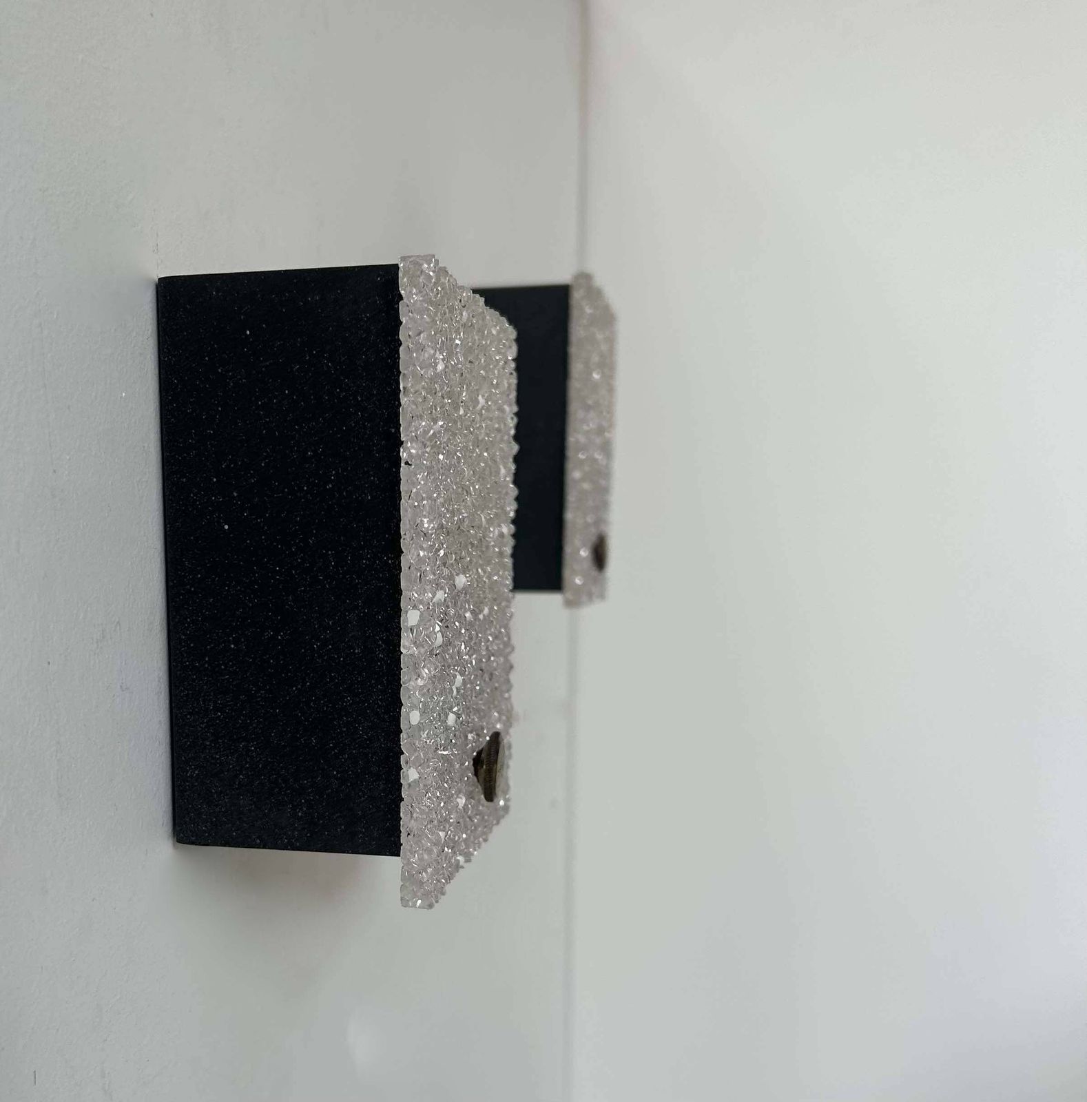 Pair Of Vintage Wall Lights, Perspex And Black Lacquered Metal, France 1960 photo 233.0