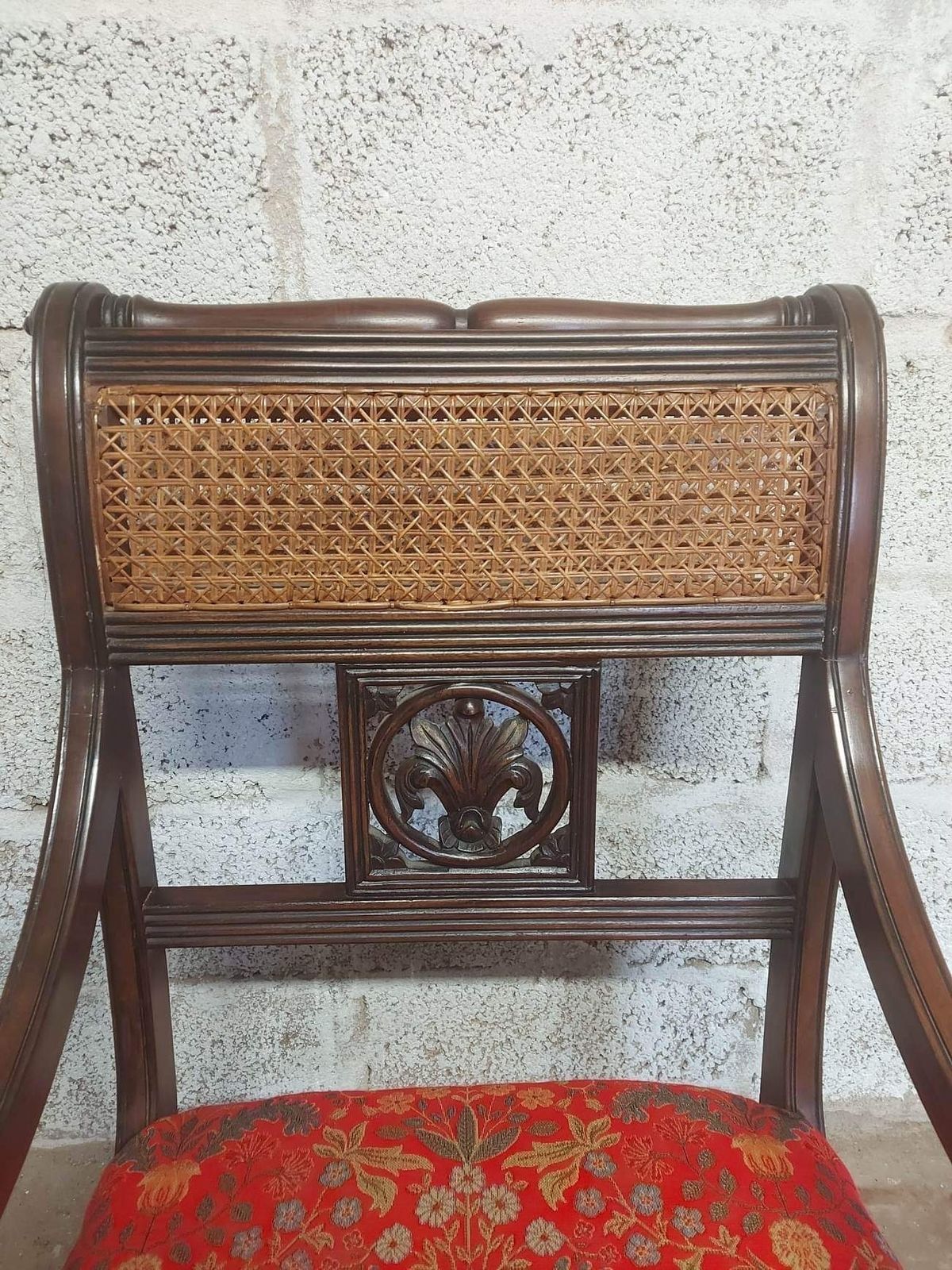 Pair Of Edwardian Rattan Back Library Armchairs photo vintage