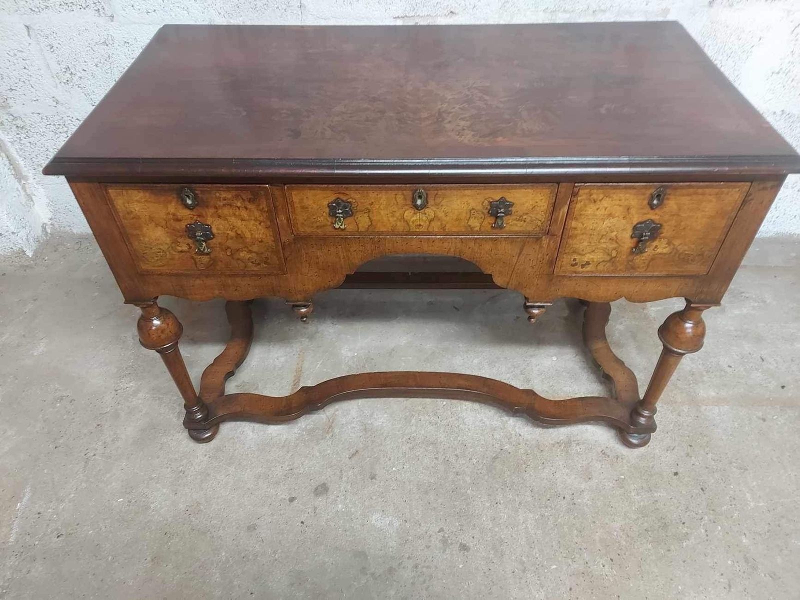 19th Century Dutch Renaissance Ladies Burr Walnut Writing Desk photo for sale