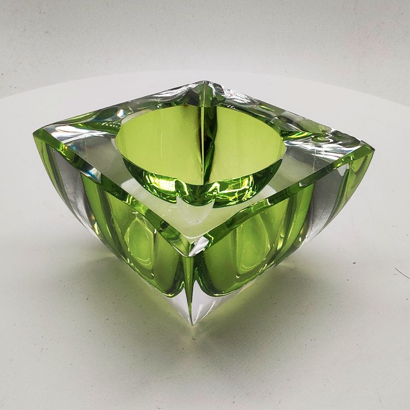 1960s Square Ashtray Or Catch All In Lead Crystal By Val Saint Lambert. Made In Belgium. photo for sale