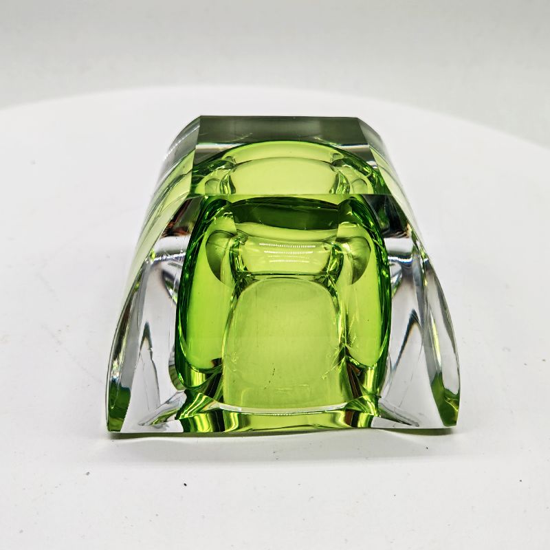 photo for sale 1960s Square Ashtray Or Catch All In Lead Crystal By Val Saint Lambert. Made In Belgium.