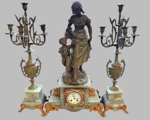A 19thc Large French Garniture Clock By S Kinsburger photo furniture