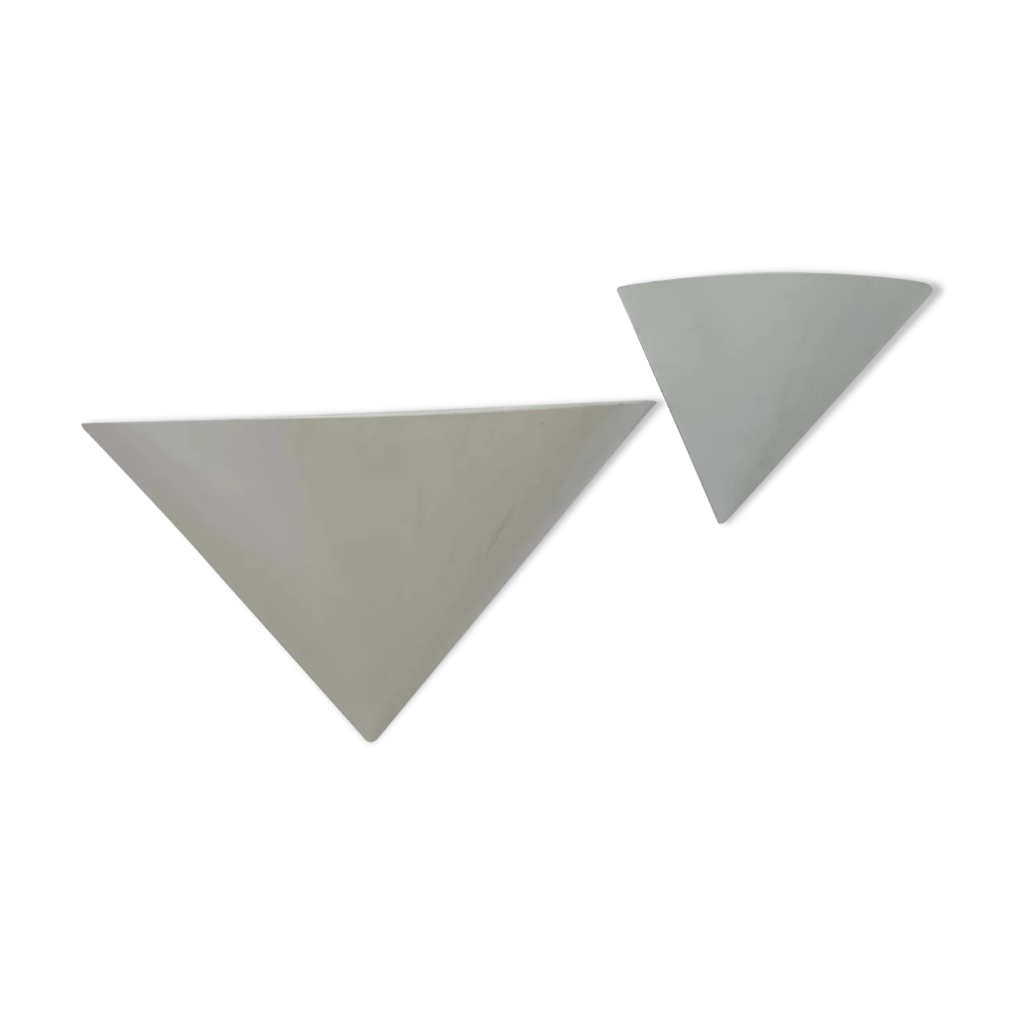 Pair Of White Metal Wall Lights, France 1970