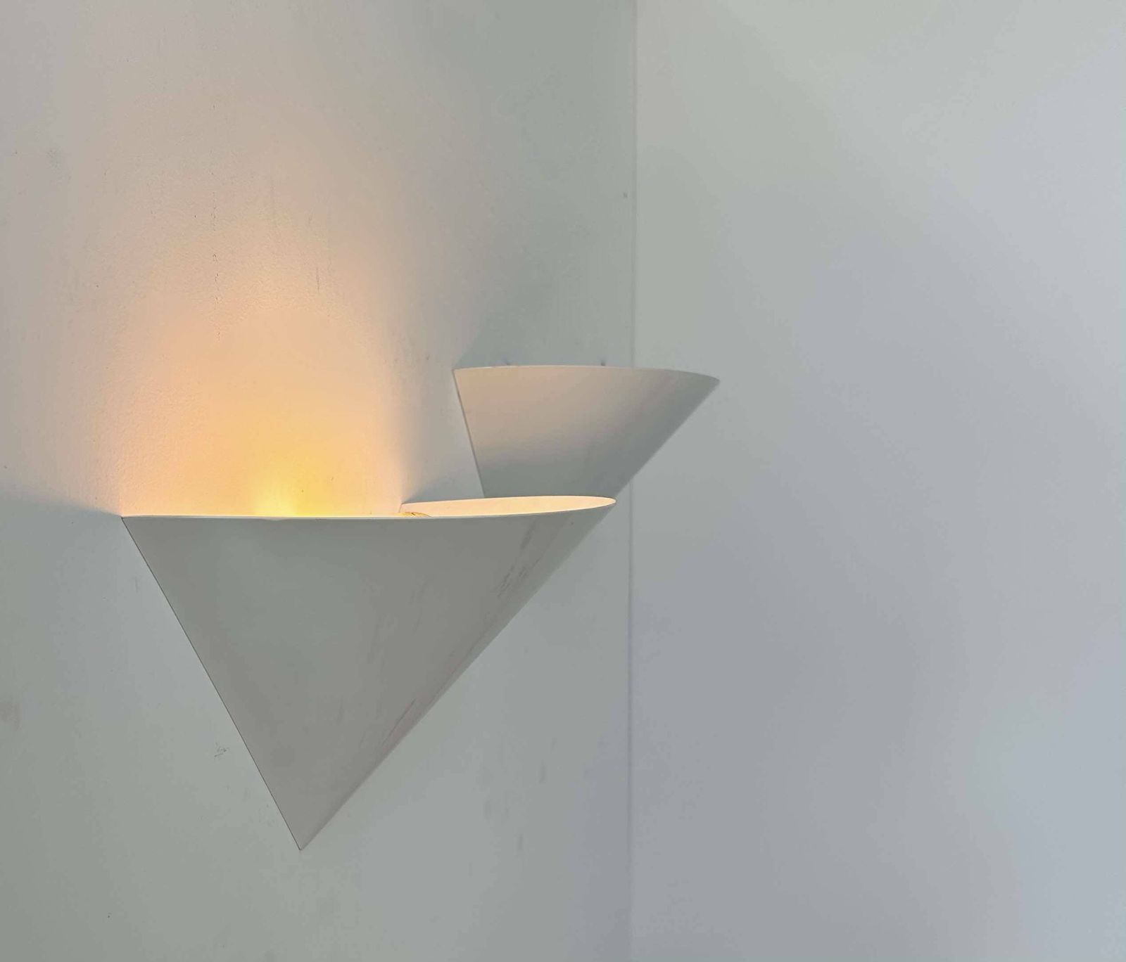 Pair Of White Metal Wall Lights, France 1970 photo 357.0
