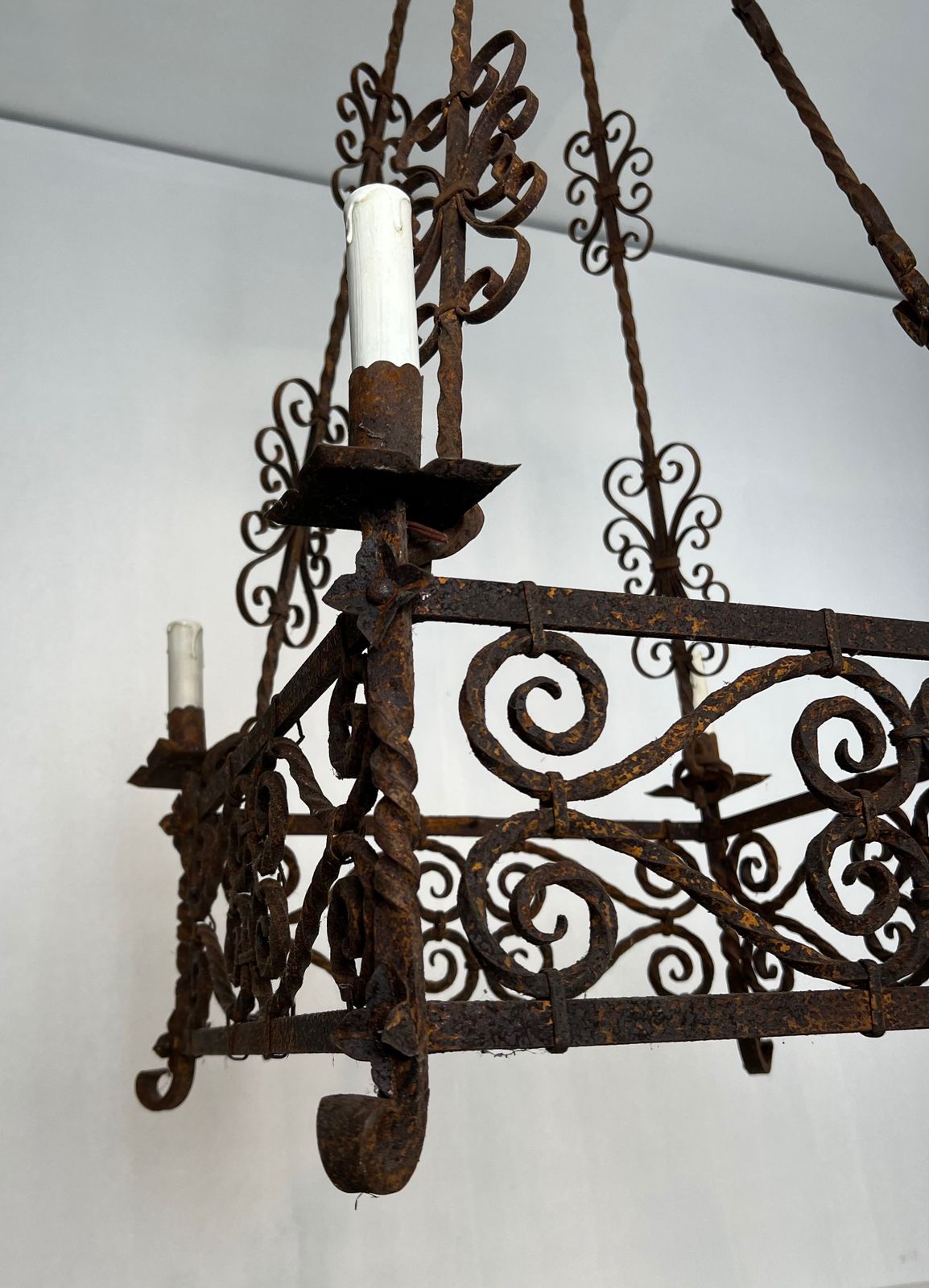 photo furniture Large Gothic Style 8 Light Wrought Iron Chandelier