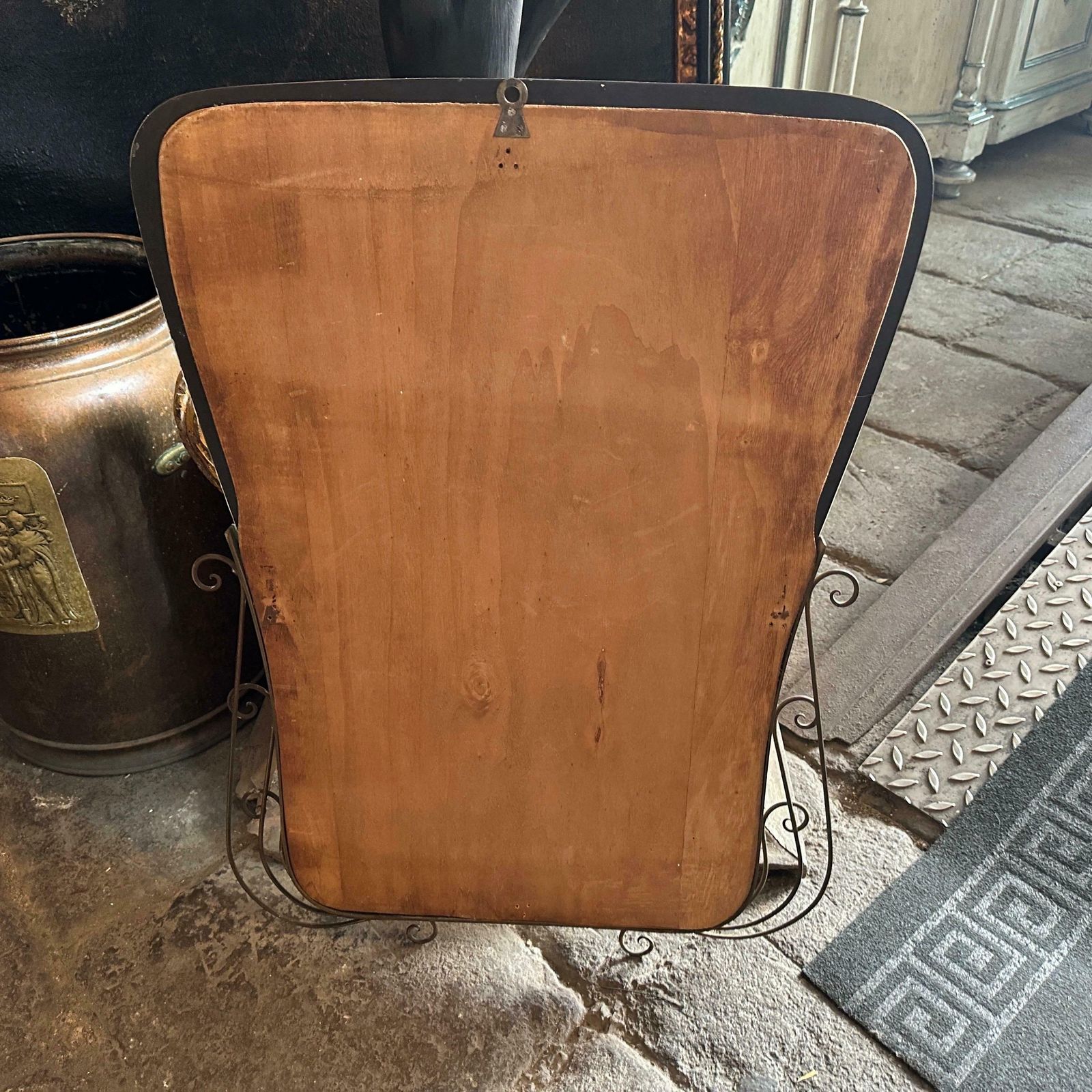 photo furniture 1950s Gio Ponti Style Mid Century Modern Brass And Glass Wall Mirror