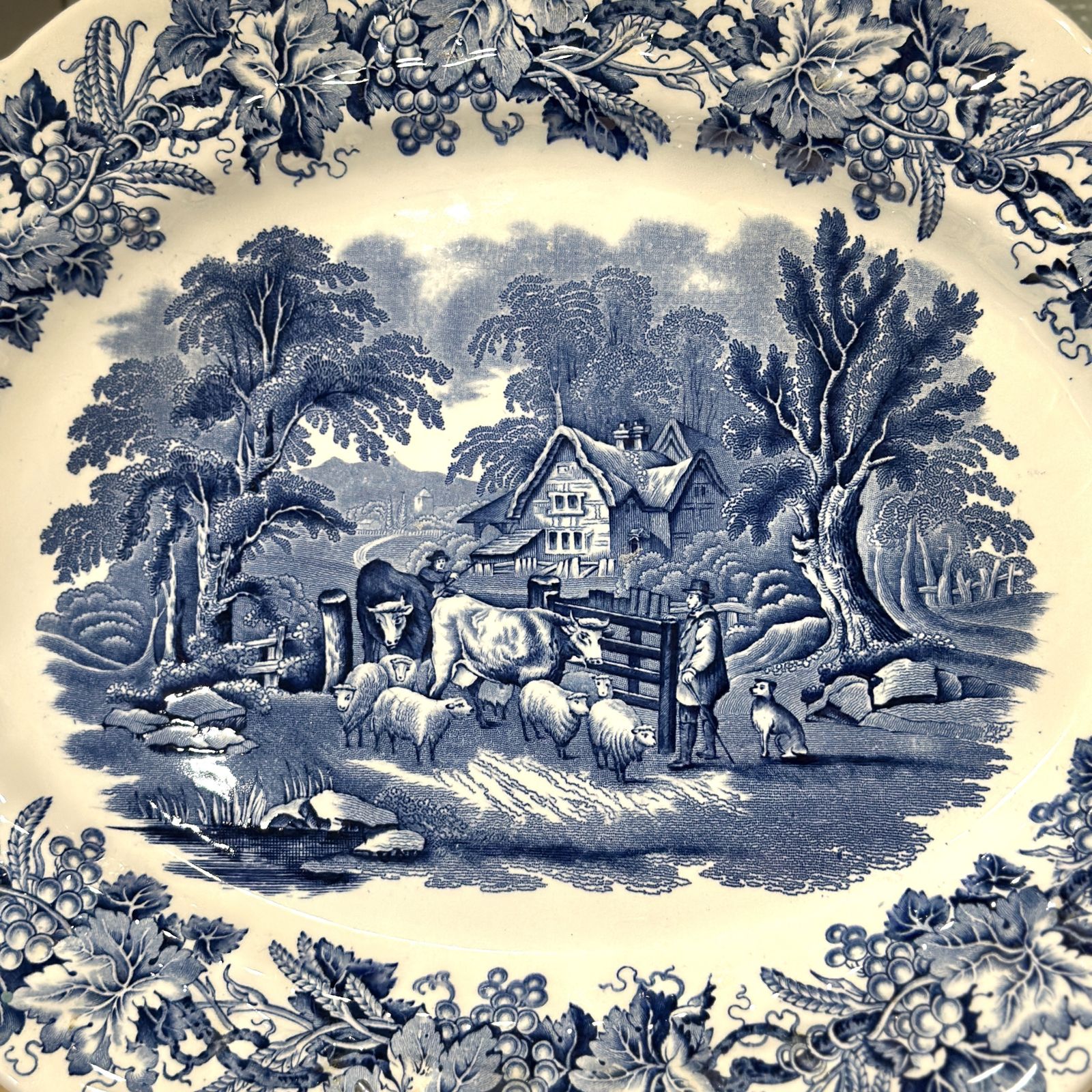 Booths British Scenery 15" Platter With Farm Animal Scene   C.1950 photo furniture