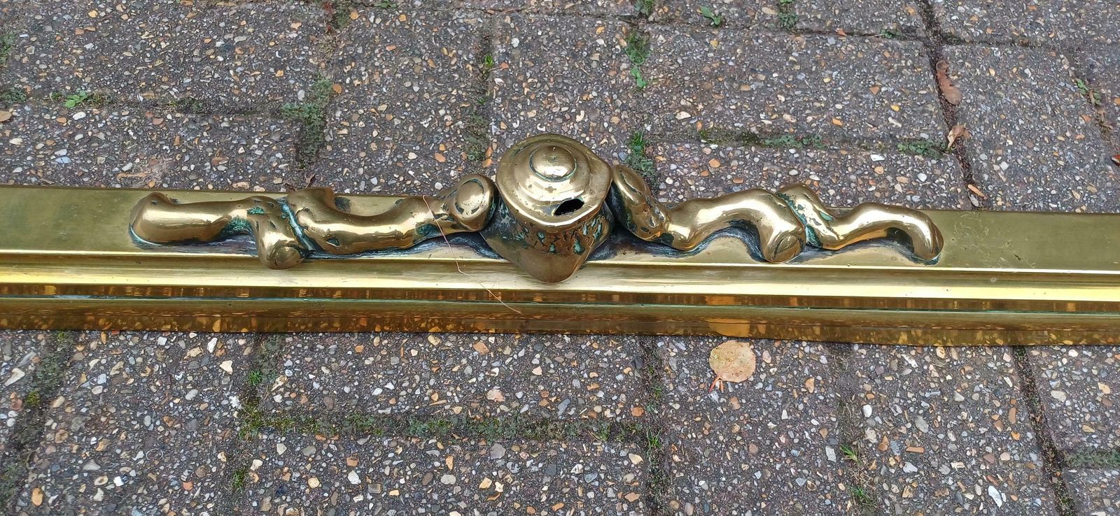Large Restored Victorian Brass Fender With Matching Fire Irons Superb Quality And Beautifully Preserved photo for sale