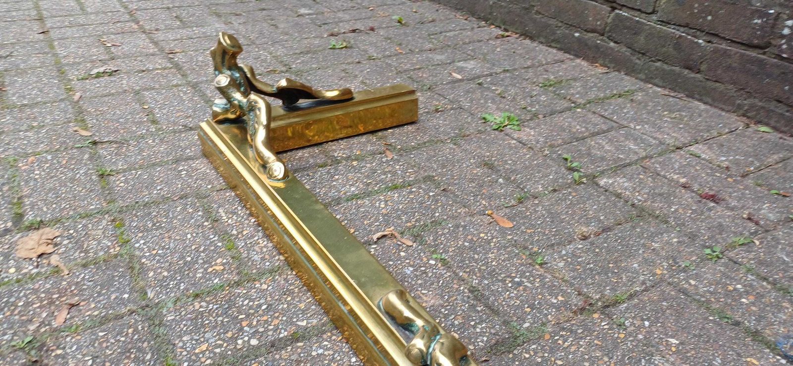 Large Restored Victorian Brass Fender With Matching Fire Irons Superb Quality And Beautifully Preserved photo 495.0