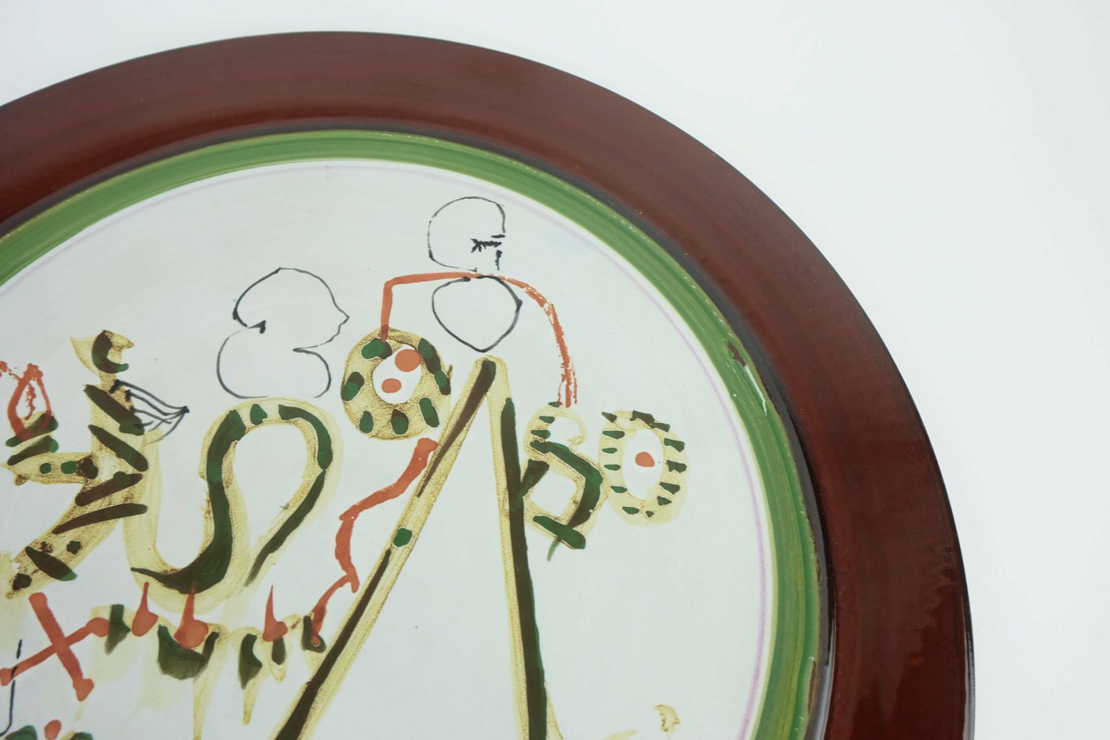 Unique Gilbert Portanier Ceramic Wall Plate Art Ceramic Signed Portanier 80 Vallauris photo 1333.0