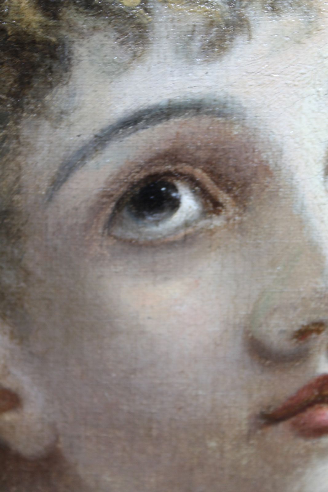 Antique Fine Art. Portraiture Oil On Stretched Canvas. photo vinterior