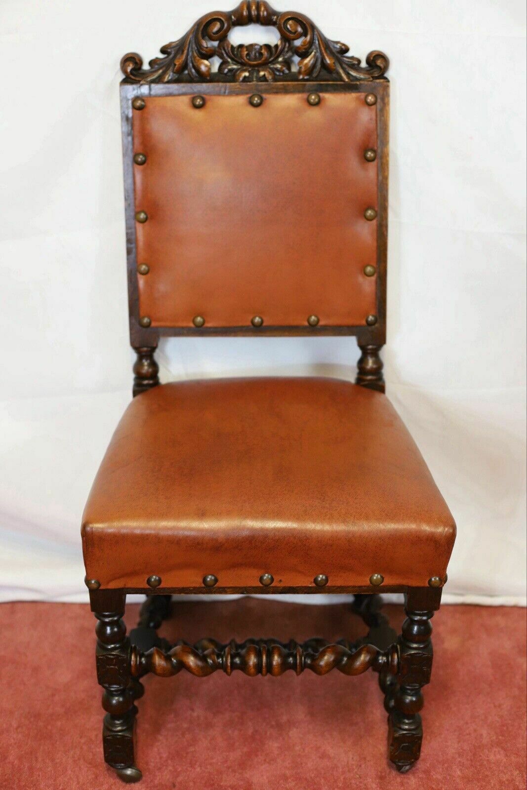 Levely Set Of Eight Victorian Jacobean Oak Dining Chairs photo buy