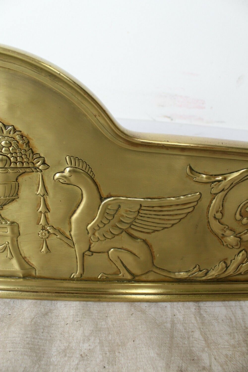 Large (4ft6) Victorian Brass Neoclassical Fire Fender photo Home Fixtures