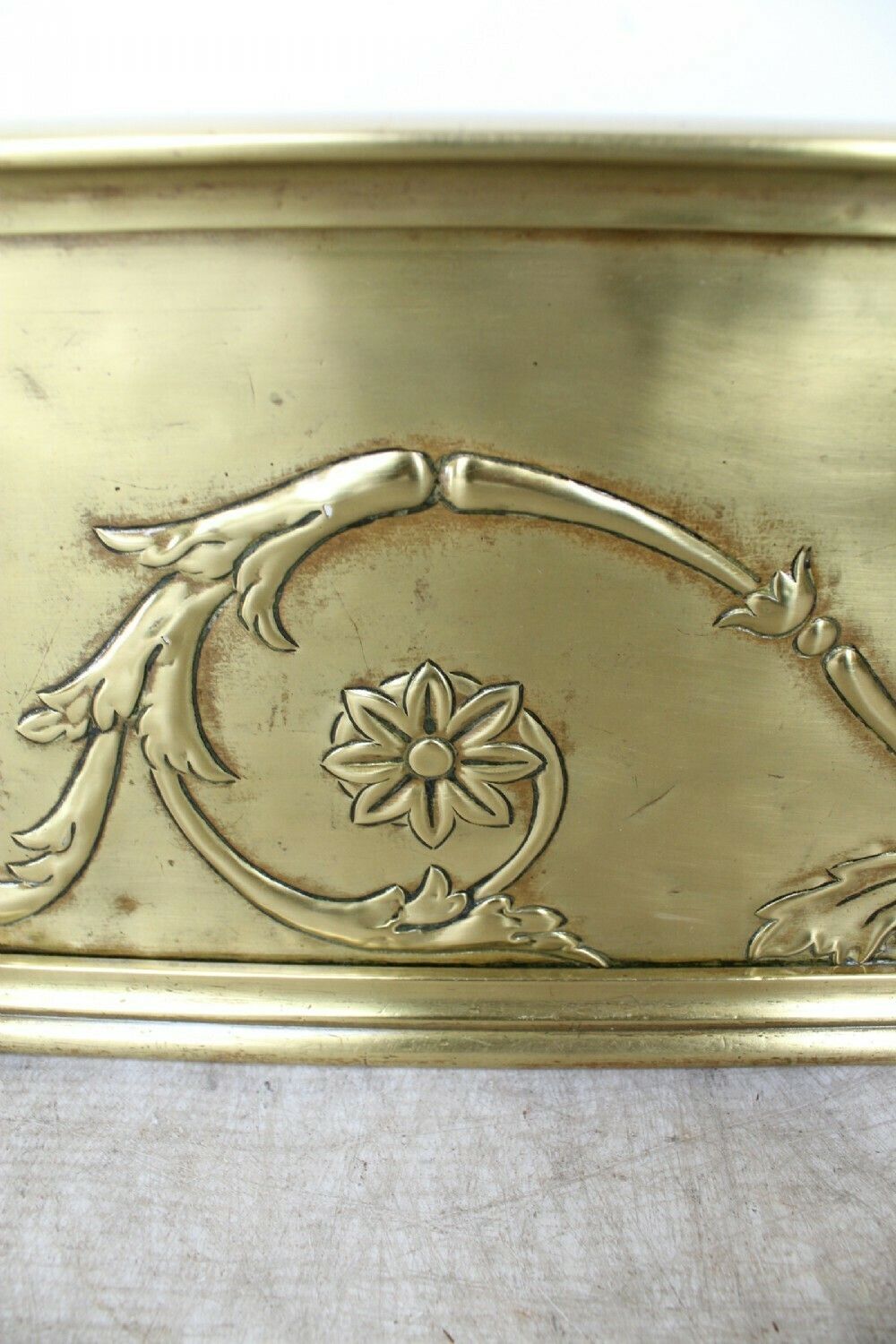 650.0 Large (4ft6) Victorian Brass Neoclassical Fire Fender photo