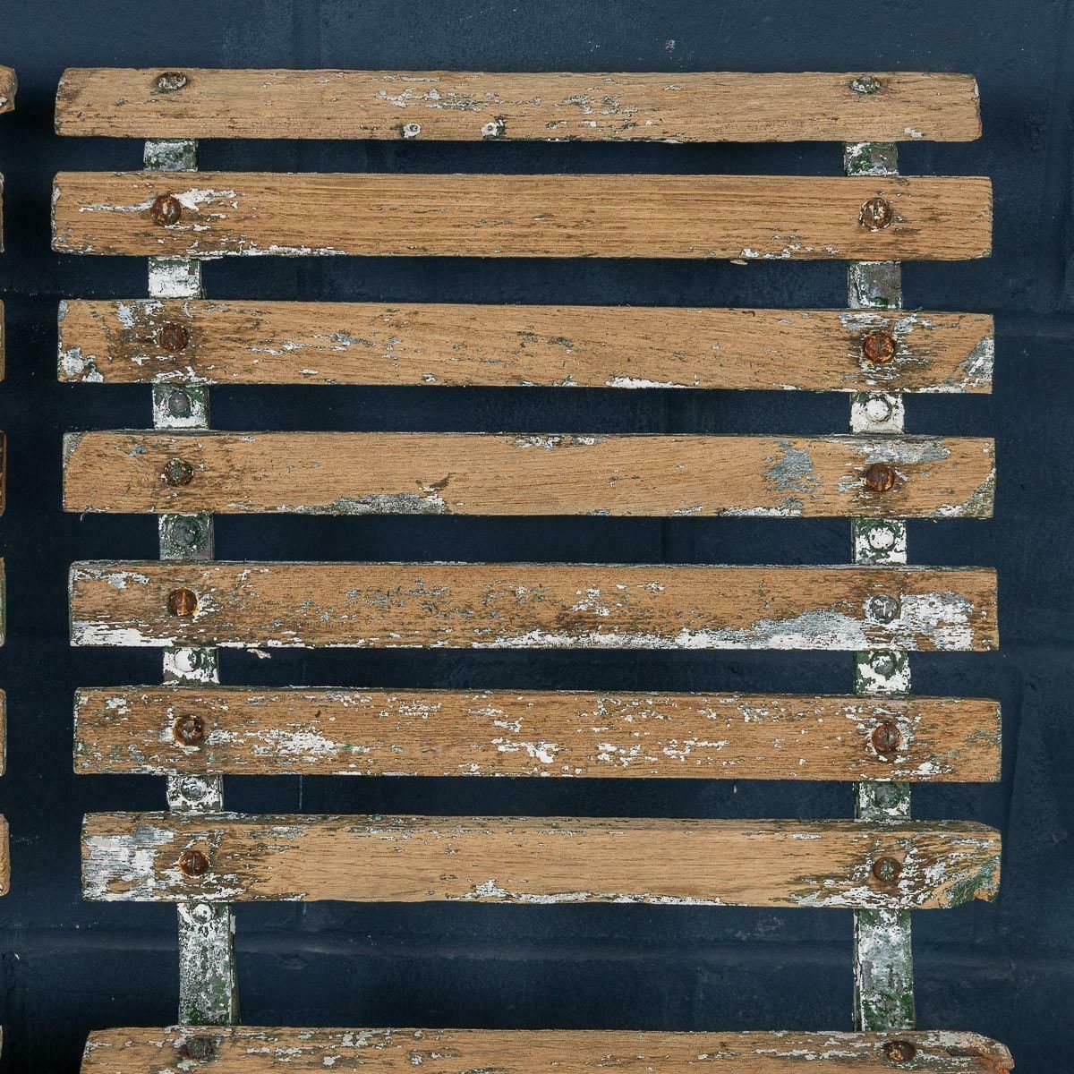 photo buy 19th Century Set Of Four Victorian Wrought Iron & Wood Garden Seats C.1890