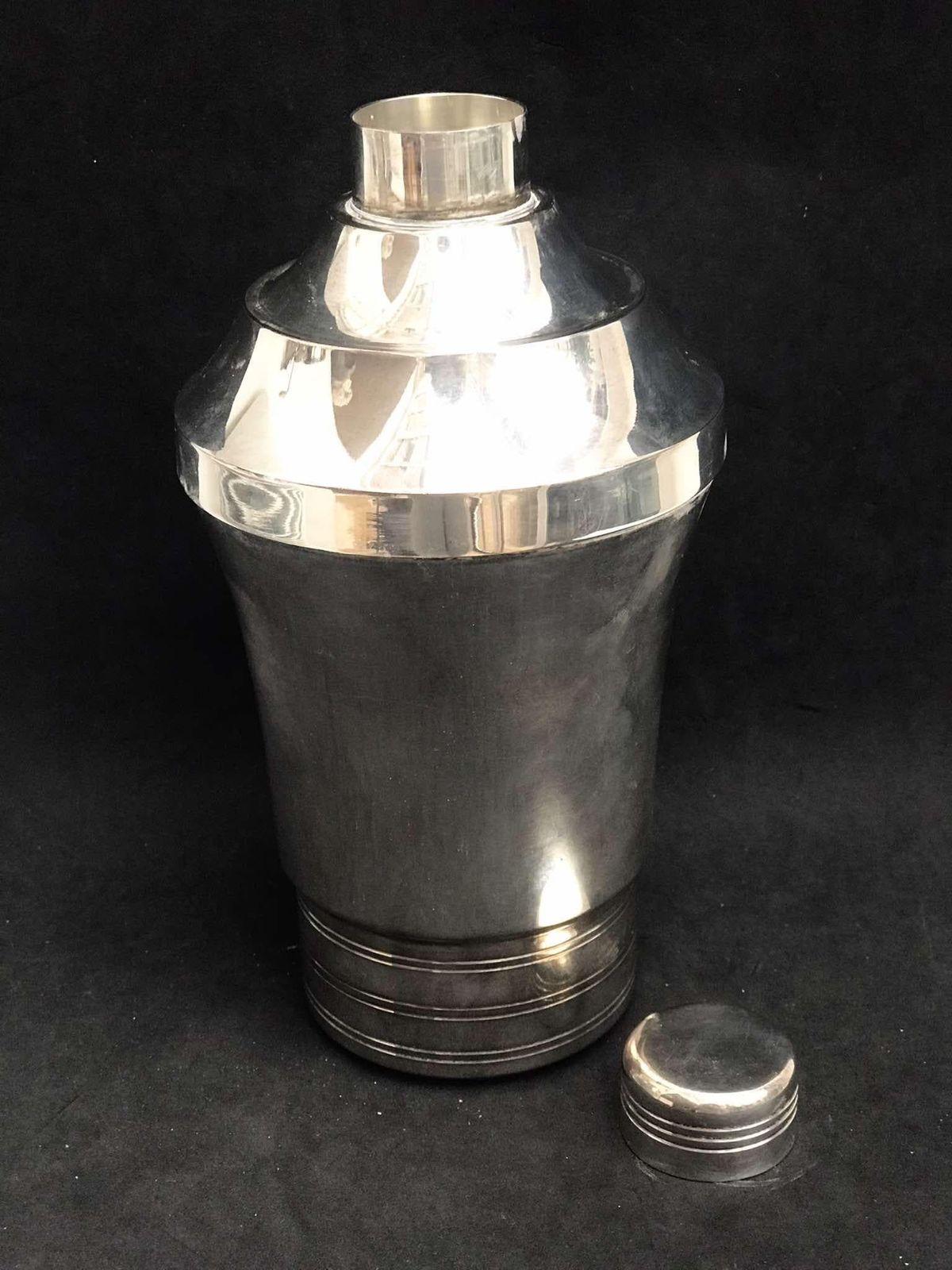 photo for sale Large Cocktail Shaker Vintage Cocktail Silver Art Deco Silver Plated Metal, Bar Accessories, Martini Shaker, Vintage Barware, Mid Centurt