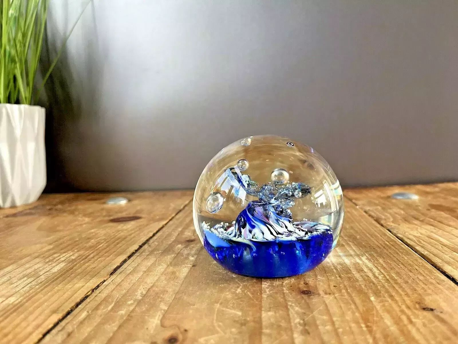 photo for sale Rare C1978 Caithness Glass Oban Studios Blue Myriad Paperweight Ct 91 Style One