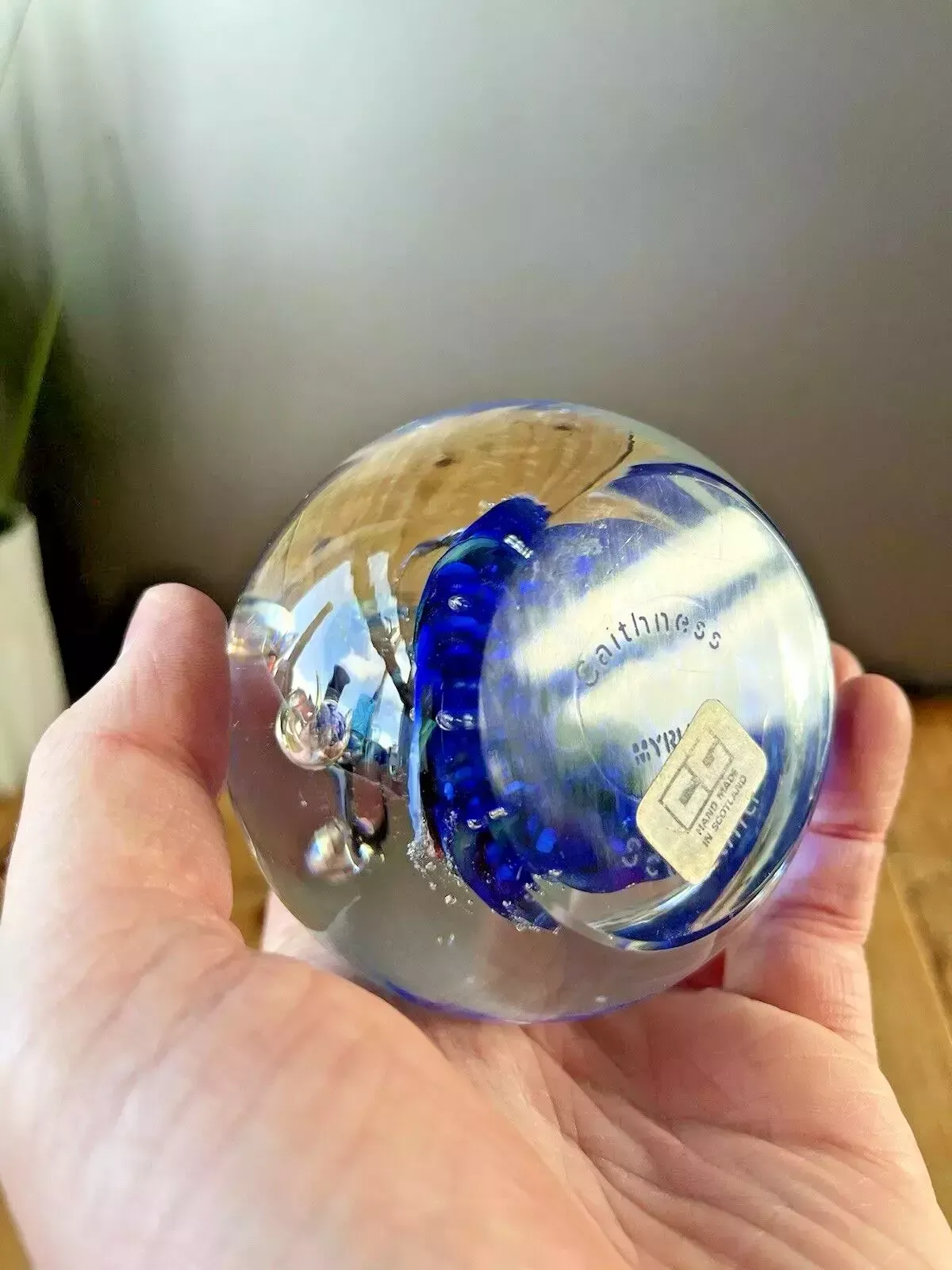 photo vinterior Rare C1978 Caithness Glass Oban Studios Blue Myriad Paperweight Ct 91 Style One