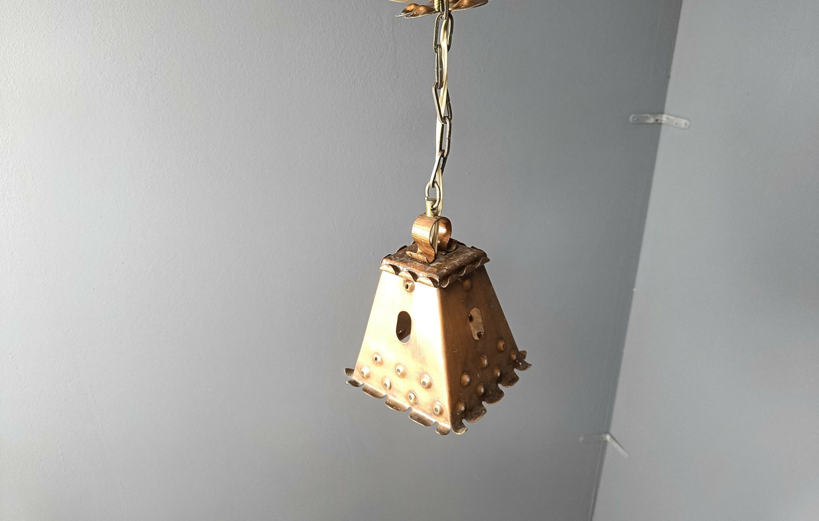 Brutalist Copper Pendant Light, 1970s photo Lighting