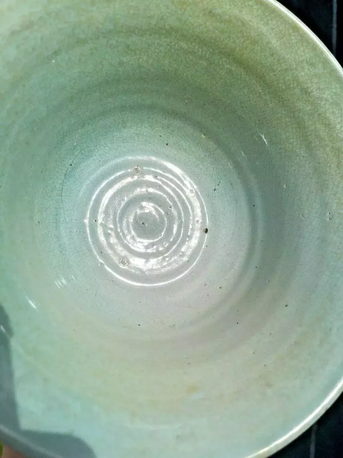 Antique Art Deco 1930's Harrow Weald Studio Art Pottery Green Glazed Footed Bowl photo vintage
