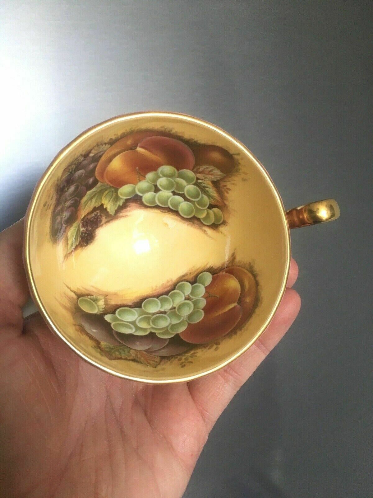 Rare Vintage Pink Aynsley Orchard Gold Fruit Fine China Cabinet Tea Cup & Saucer photo buy