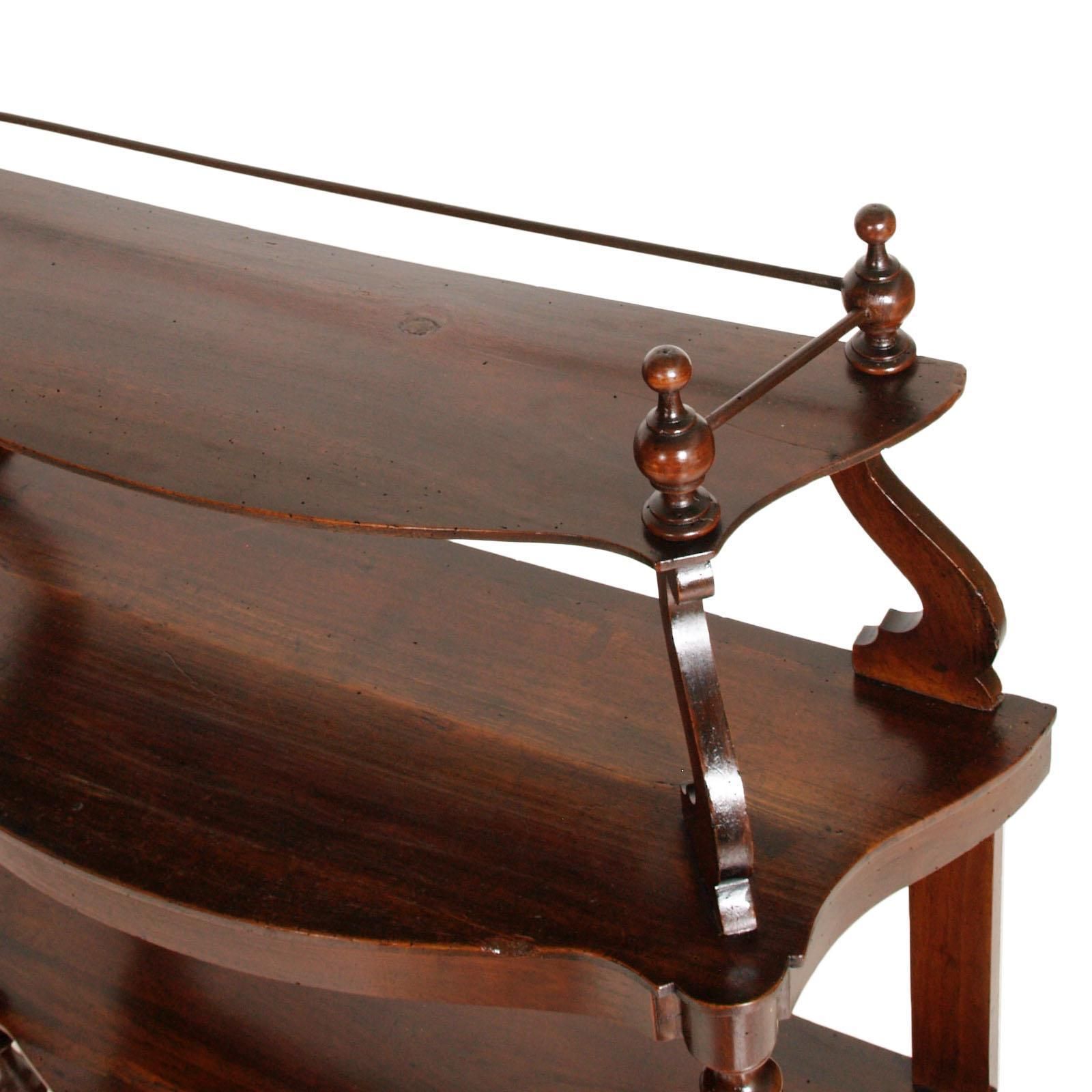 18th Century Venetian Baroque étagère, Massive Walnut Restored And Wax Polished photo vinterior