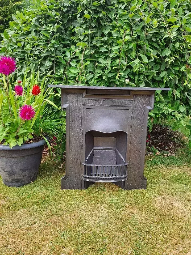 Cast Iron Combination All In One Fireplace. Circa1915. Cast Iron Fire Surround