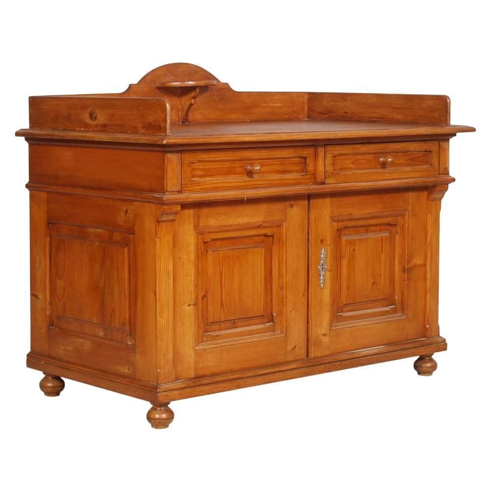 Antique Tyrol  Credenza Sideboard  Vanity In Solid Larch, Wax Polished